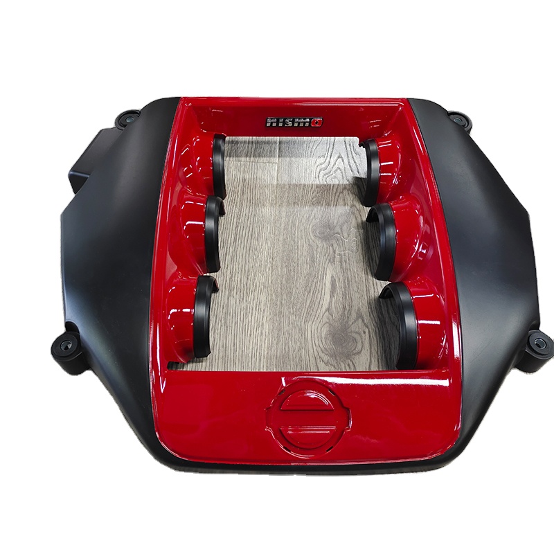 Пластиковая крышка двигателя красного и золотого цвета для Nissan GTR R35 2008-2022