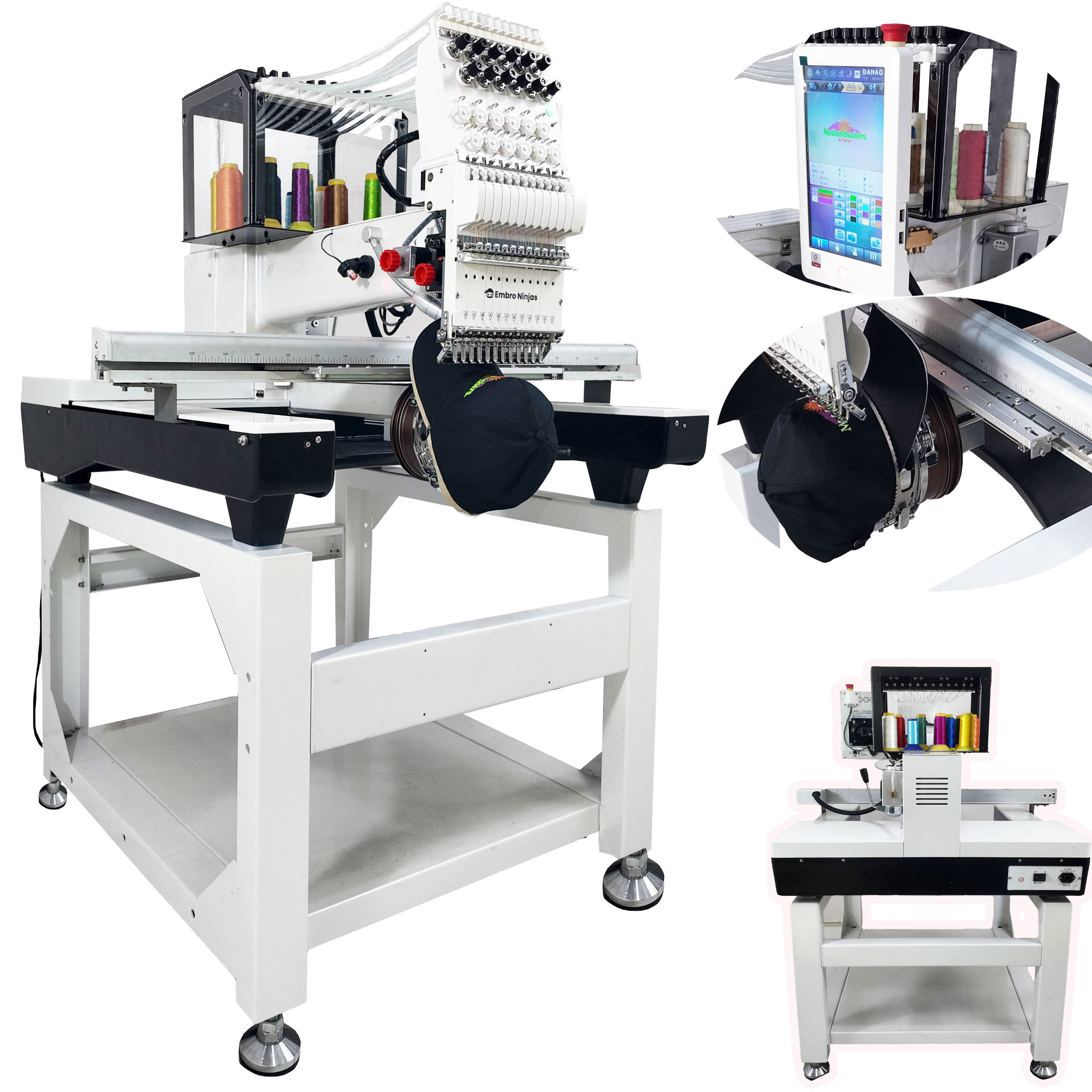 Embro Ninjas Single Head Embroidery Machine 1501/1201 New Condition with Automatic Cap Multiple Functions Long Service Life