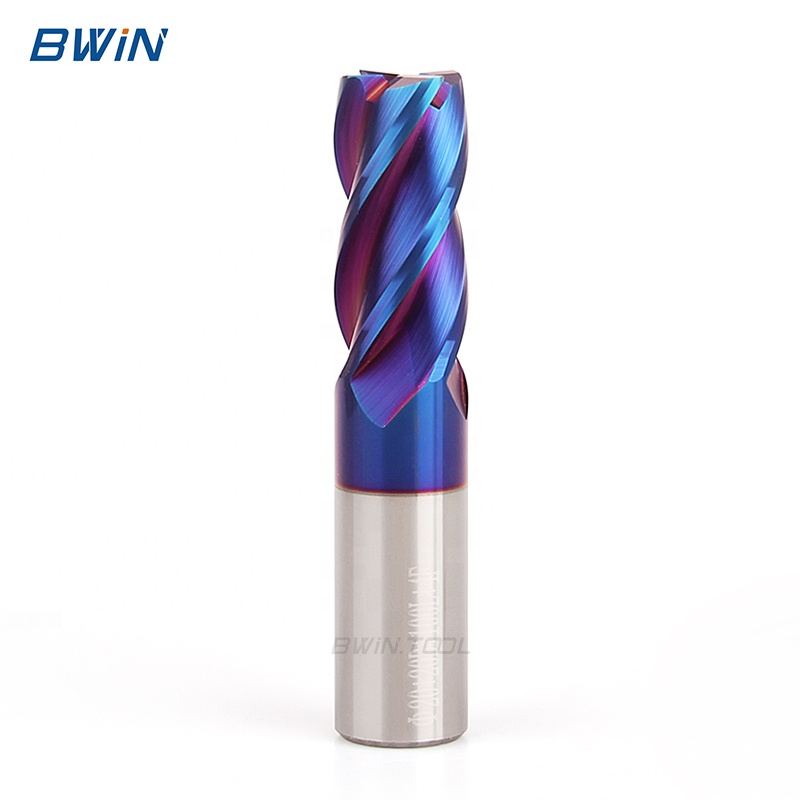 BWIN HRC 65 диаметр 20 мм синее Нано покрытие Cnc Endmill вольфрамовые карбидные концевые фрезы для твердой стали