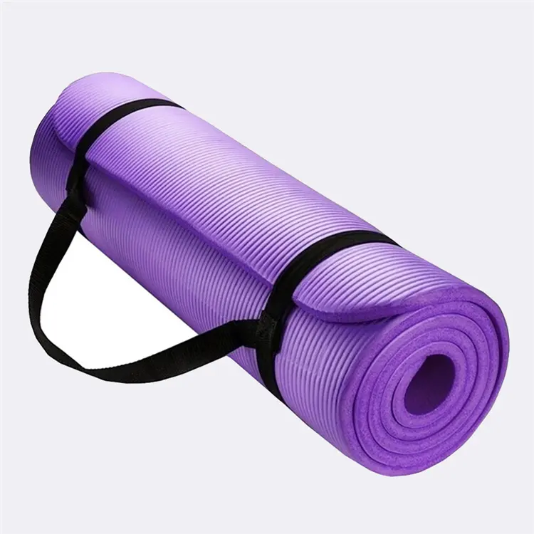 183*61cm 15mm eco-friendly customize brand anti slip 20mm nbr foam extra thick yoga mat with strap
