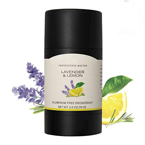 Natural Essential Lavender & Lemon Oils Aluminum-Free Deodorant for Sensitive Skin.