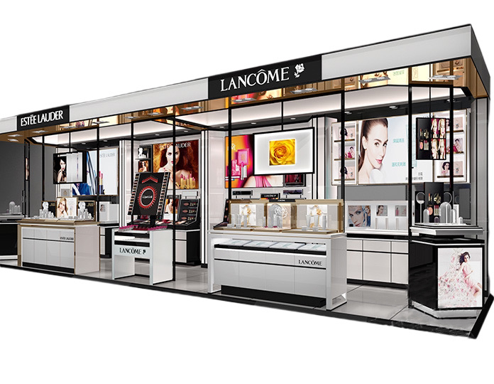 New arrival fashionable with wall makeup shelves for cosmetic store booth