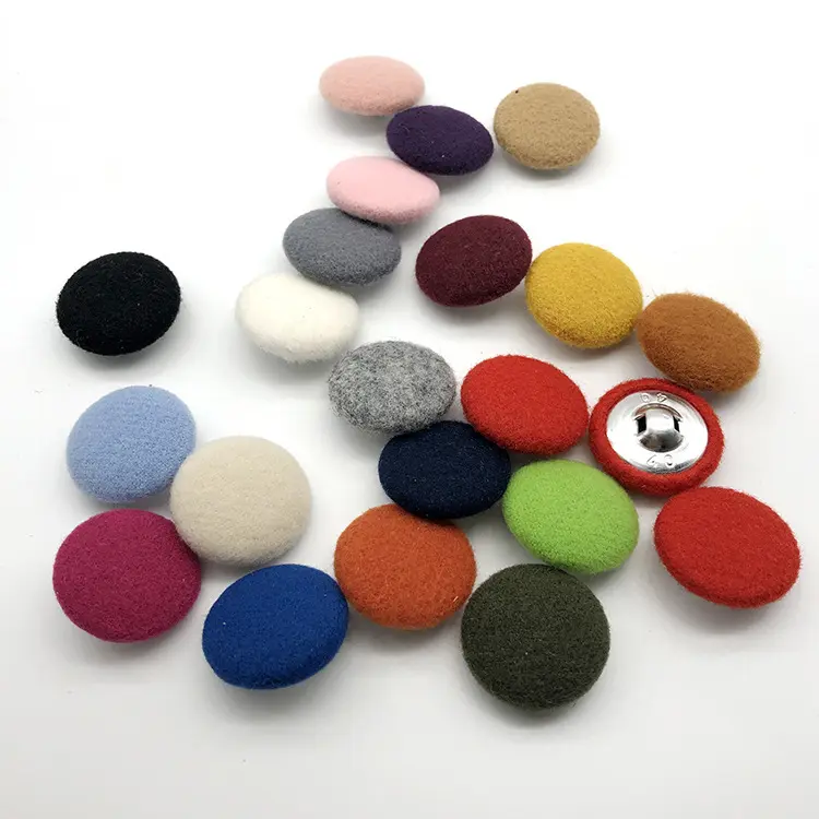 Colorful shank flat pignose 12mm/20mm cotton fabric covered mushroom buttons