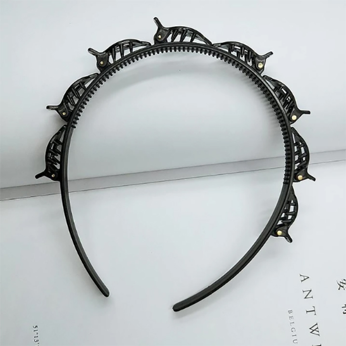 Fashion double Bangs Hairstyle Hairpin Layer Band Twist Plait Clip Front Hair Clips, Hairpin Headband Beauty Tool