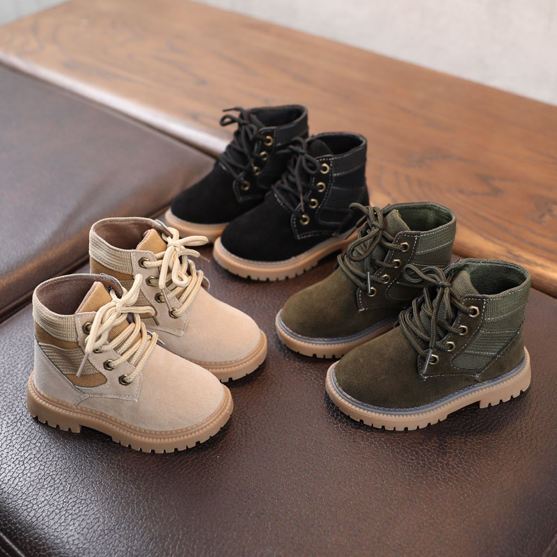 Kids Rubber Boots Outdoor Leather Casual Shoes Hot Selling Fashion Autumn Winter Children Shoes Boys Girls Non-Slip Shoes