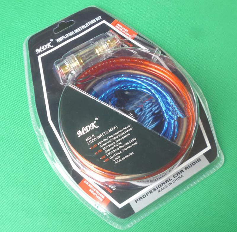 60 AMP Fuse Holder 8GA Power Cable Subwoofer Speaker Car Audio Wire Wiring Amplifier Installation Wires RCA Power Cable Fuse Kit