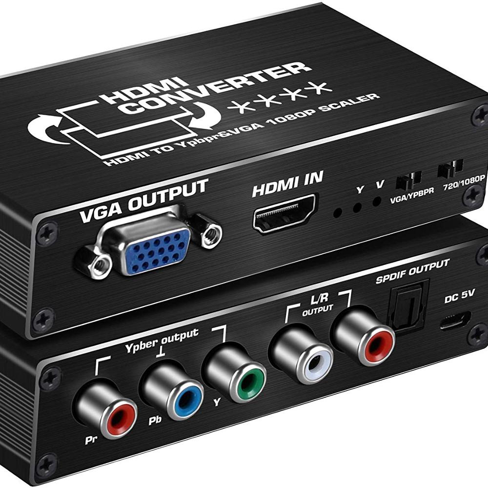 Компоненты HDMI-1080p, YPbPr RGB 5RCA, преобразователь видеосигнала VGA с оптическим и аудиовыходом R/L