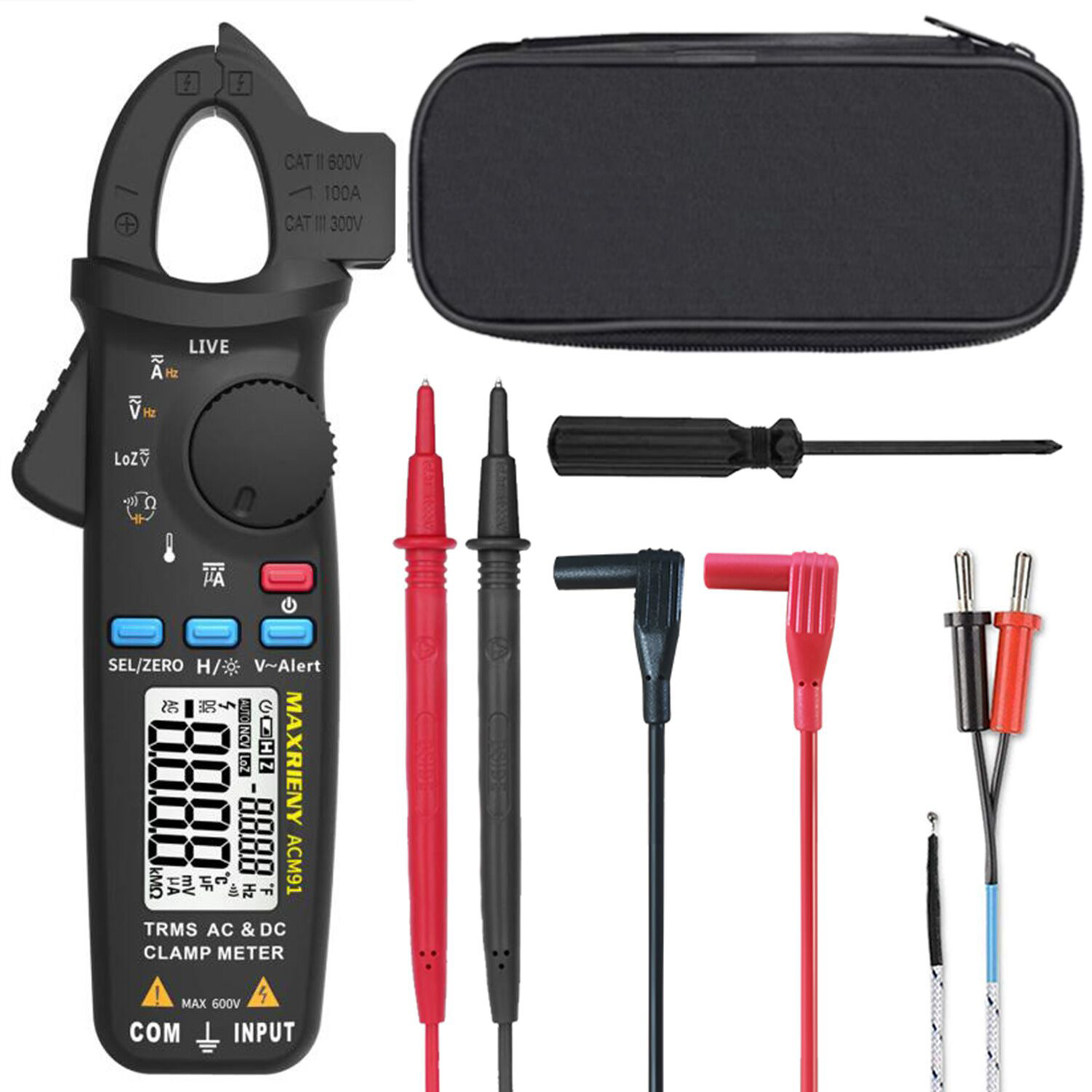 Factory wholesale Amazon ACM91 DC/AC clamp electrical meterresolution 6000 counts clamp meter portable digital clamp meters