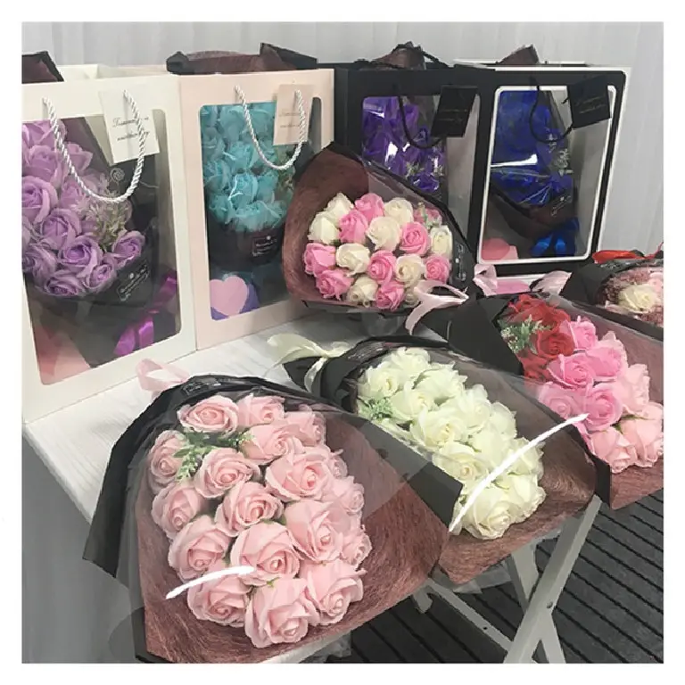 Xingsheng Wholesale Latest Design Preserved Flower Bouquet Artificial Flower Bouquet Floral Boxes For Bouquets
