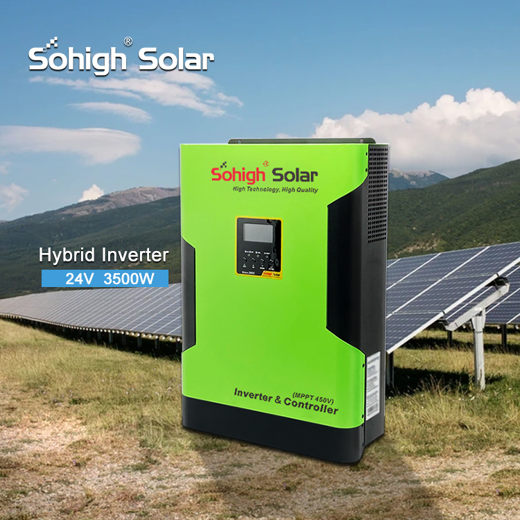 Sohigh 3.5kw Гибридный солнечный инвертор 3000w Выходное напряжение 120v 220v с mppt регулятором заряда 100A 80A