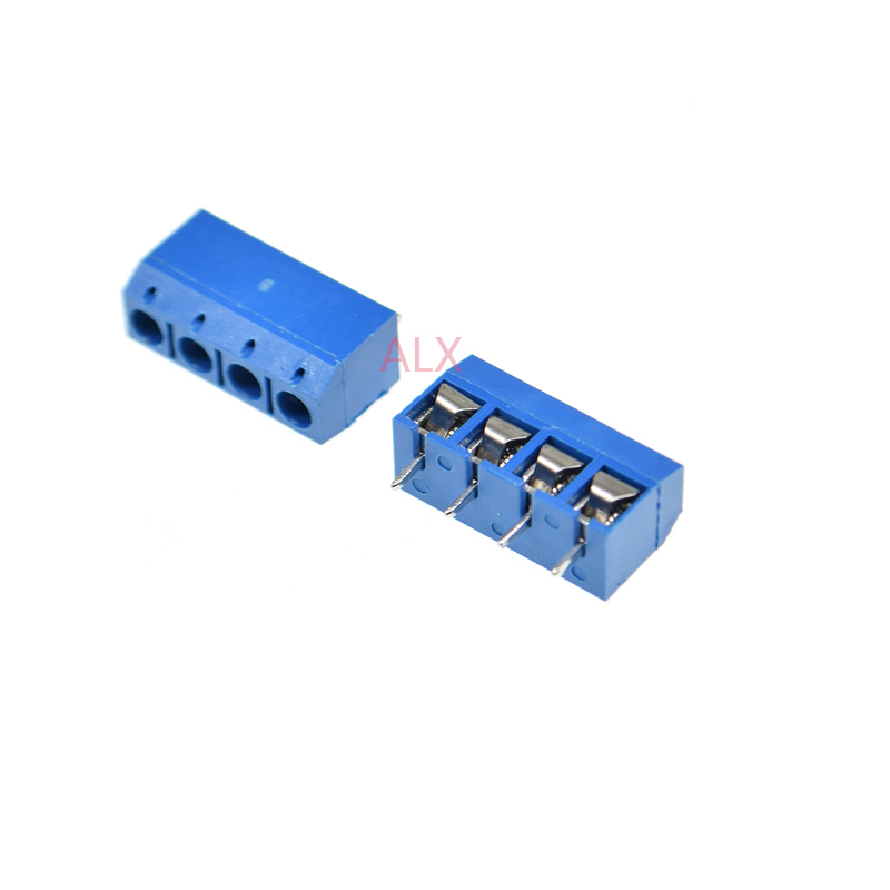 KF301-5.0-4p прямые булавки pcb Винтовые клеммы разъема 5,0 мм расстояние 2PIN синий KF301 5,0 4P KF301-4P