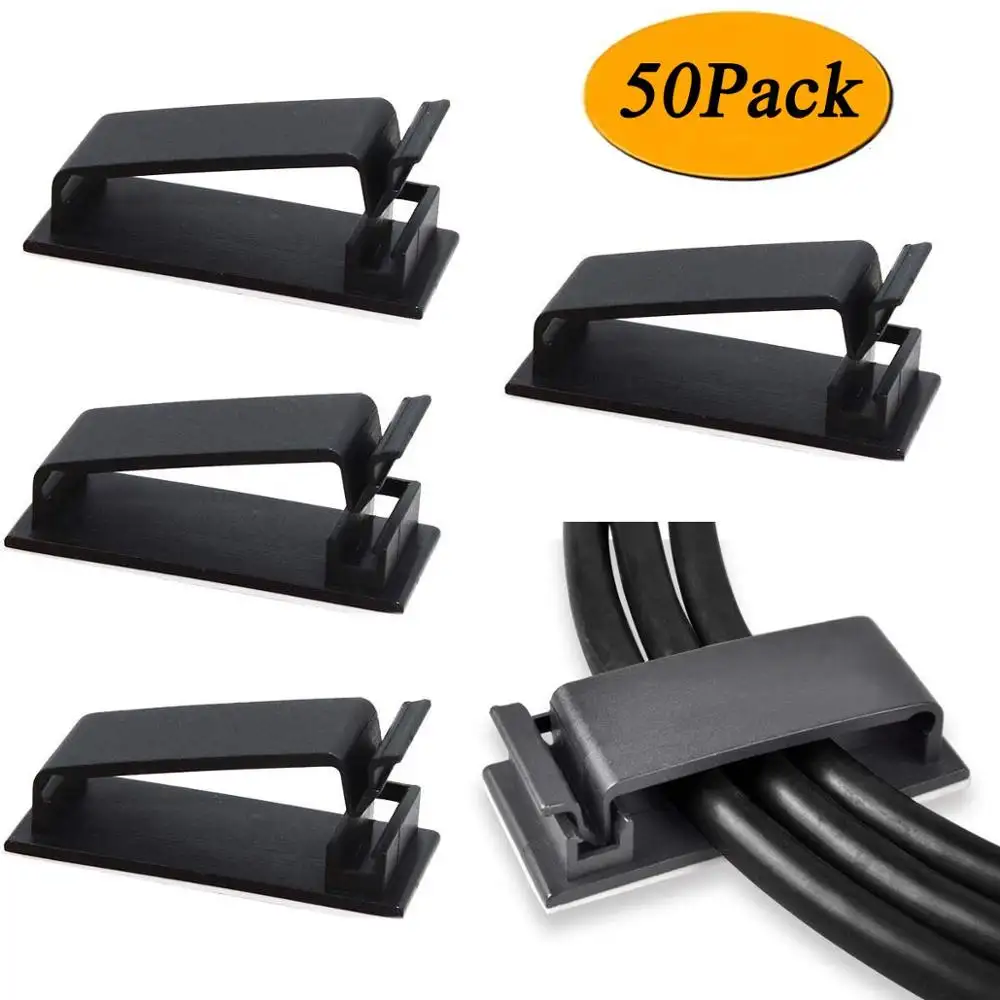 limisource self adhesive cable clips management 50 packs cable holder wire clips for retail bag