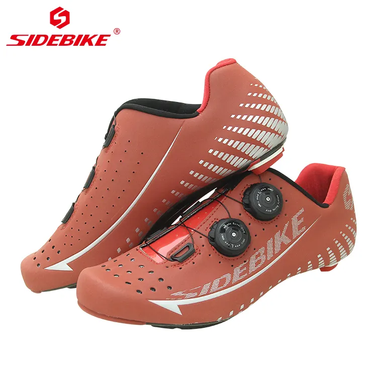 Carbon Fiber Cycling Shoes Road Race 3 Bolt Cleat Sidebike System Dial Close Sneakers