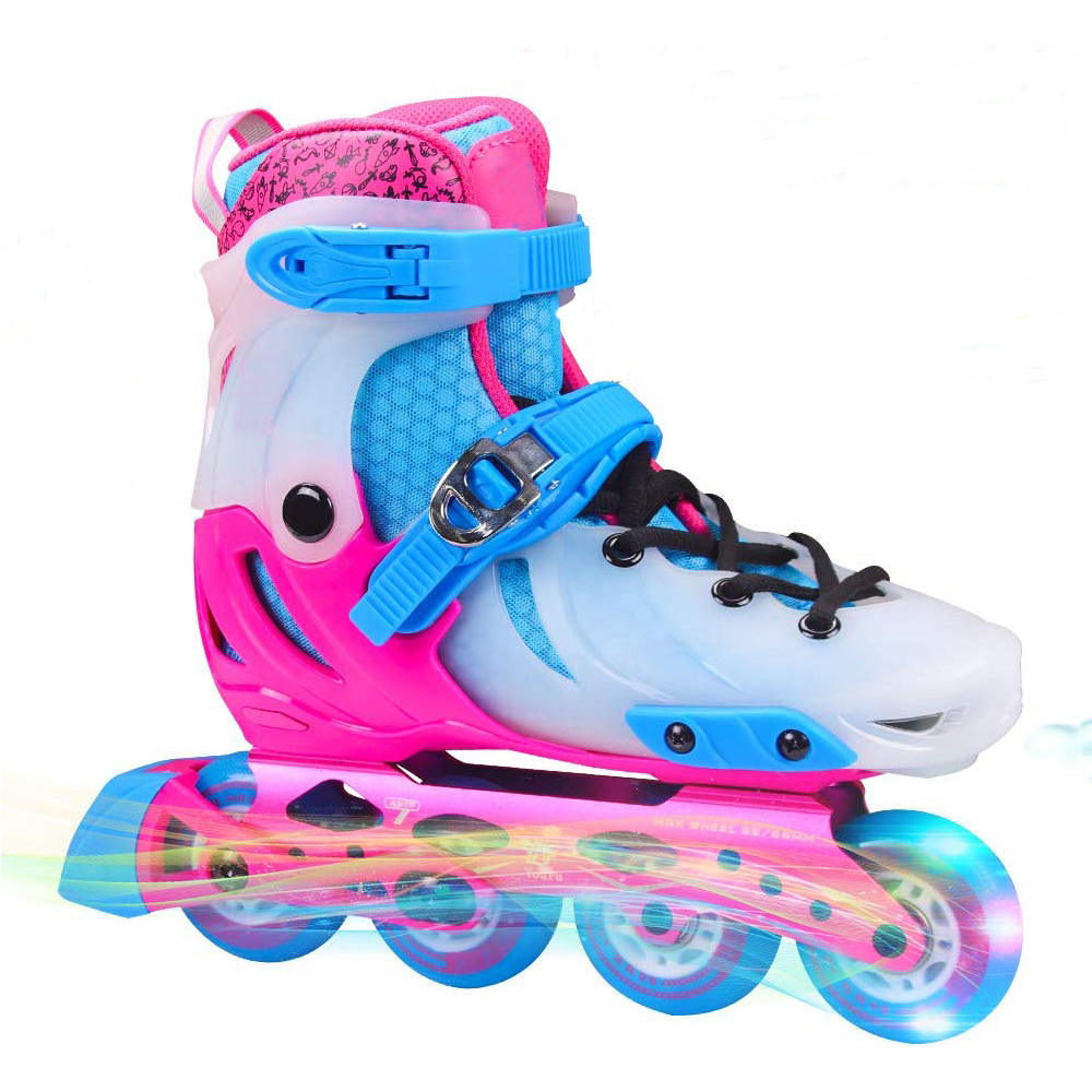 Adjustable Inline Skates for Kids - Customizable PP Chassis Inline Wheels