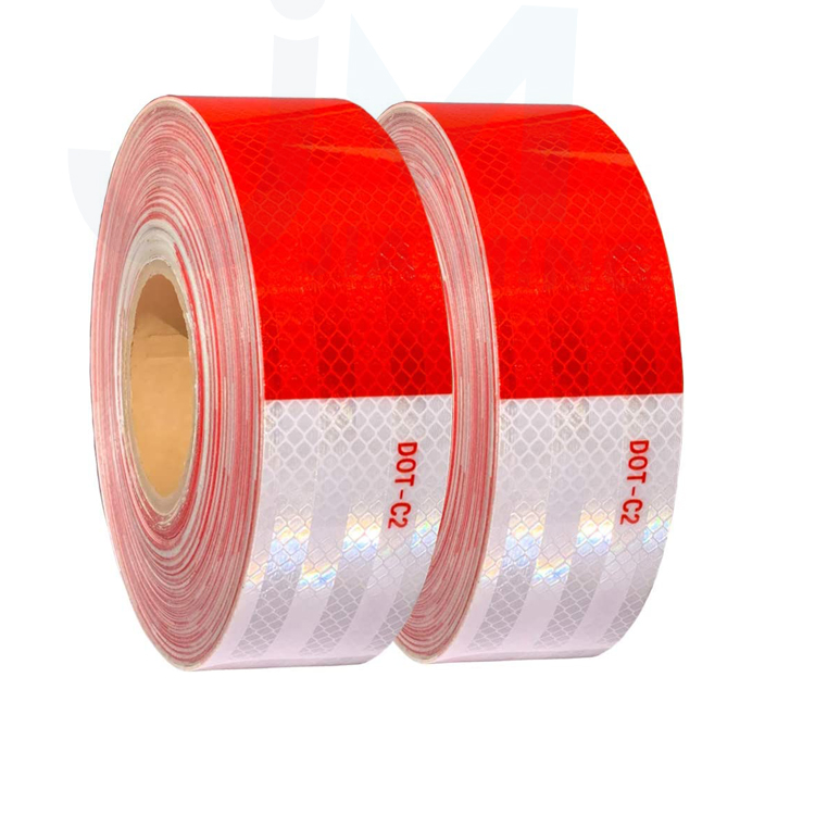 Custom 2 Inch X 160feet Reflective Safety Tape Dot-C2 Waterproof Red And White Adhesive Conspicuity Tape For Trailer Cars Trucks