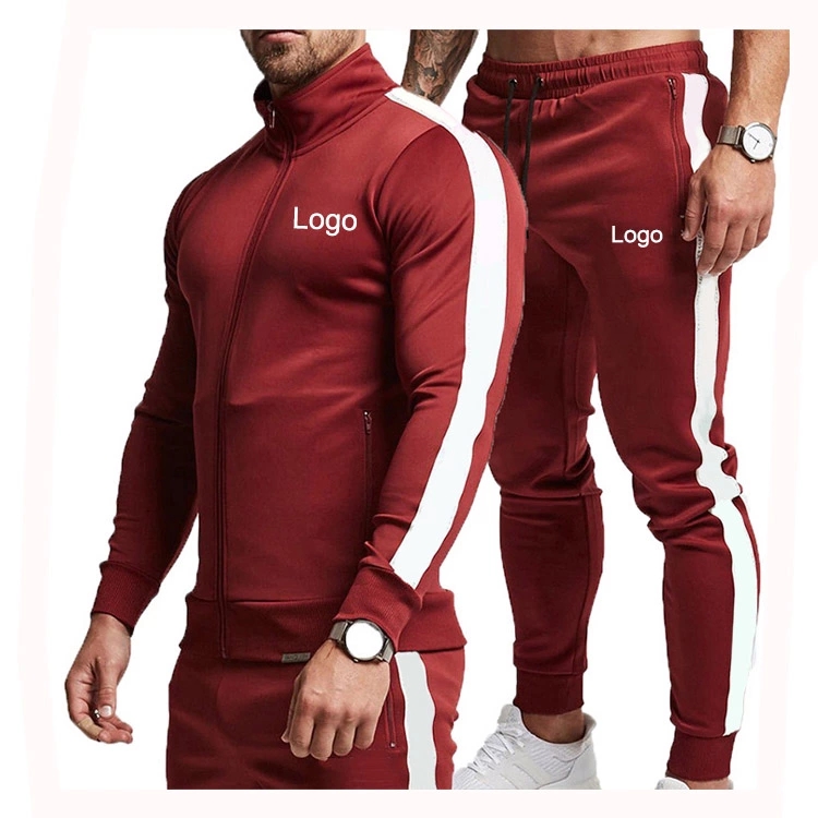 Wholesale Training Gym 2 piece zip hoodie track suit men sets 2020
