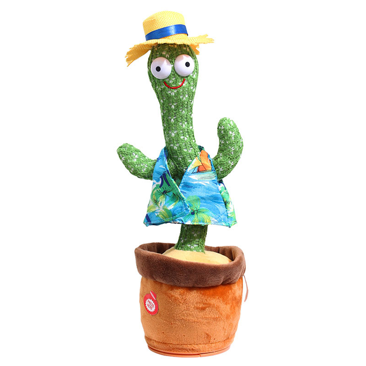 Tiktok Same Style Of Dancing Twisting Cactus Enchanting Plush Dancing Cactus Toy Singing, Talking,Record&Repeating You Say Elect