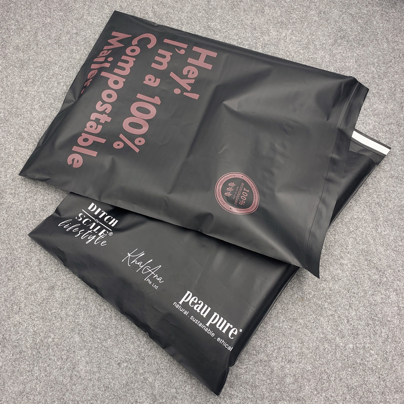 Custom personalised biodegradable matt poly mailer envelope plastic mail packaging bag for postal
