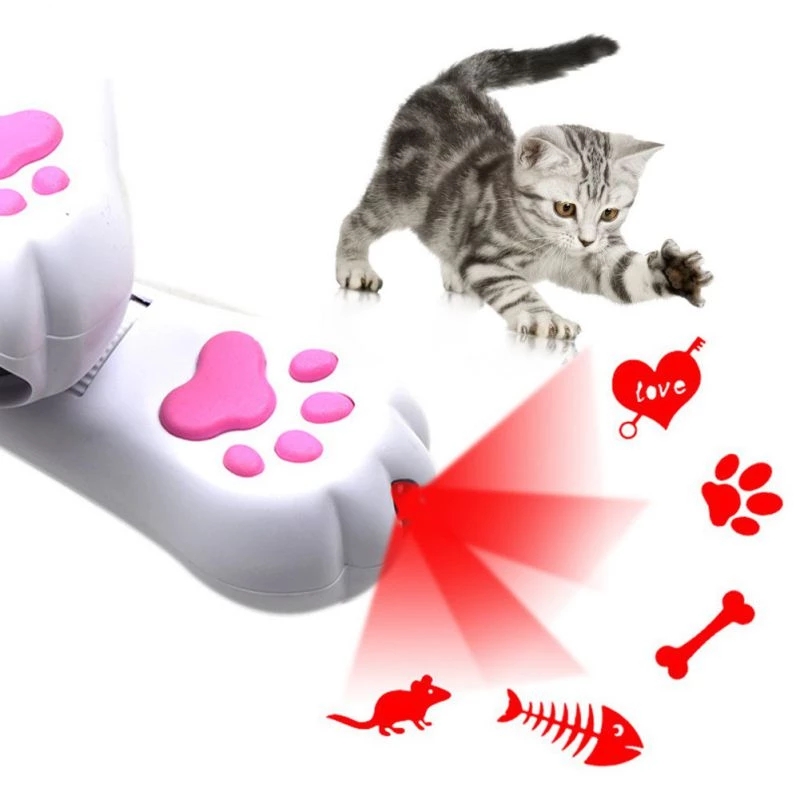 Amazon Top Seller USB Rechargeable Funny Stick Durable Cats Claw Projection Multi-Pattern Pet Accessories Cat Laser Toy