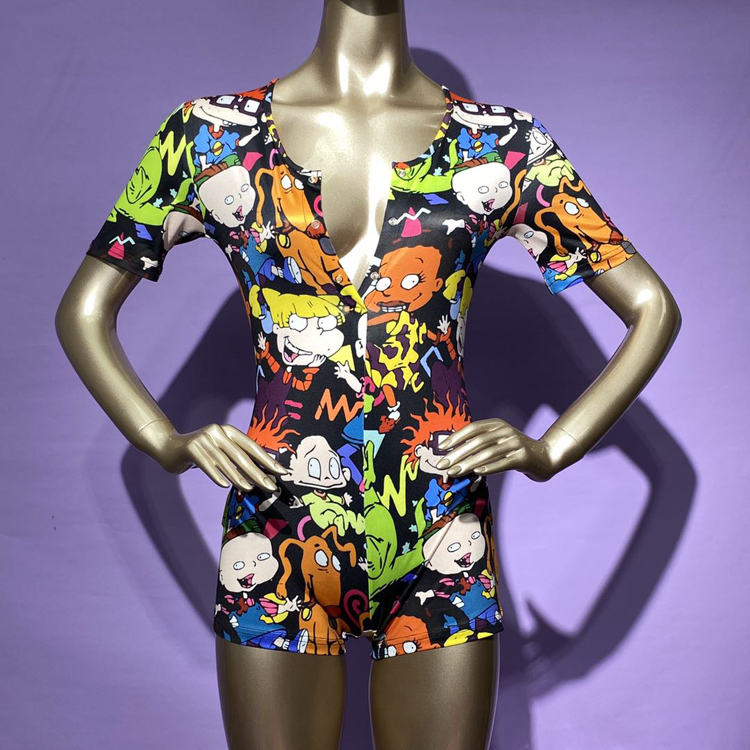 Оптовая продажа, женская одежда для сна rugrats onesie с мультяшным рисунком для женщин