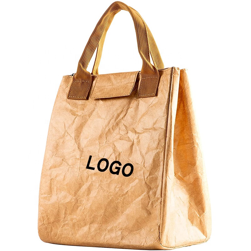 Lightweight water resistant tyvek reusable lunch tote thermal bag insulated snack bags for work picnic hiking