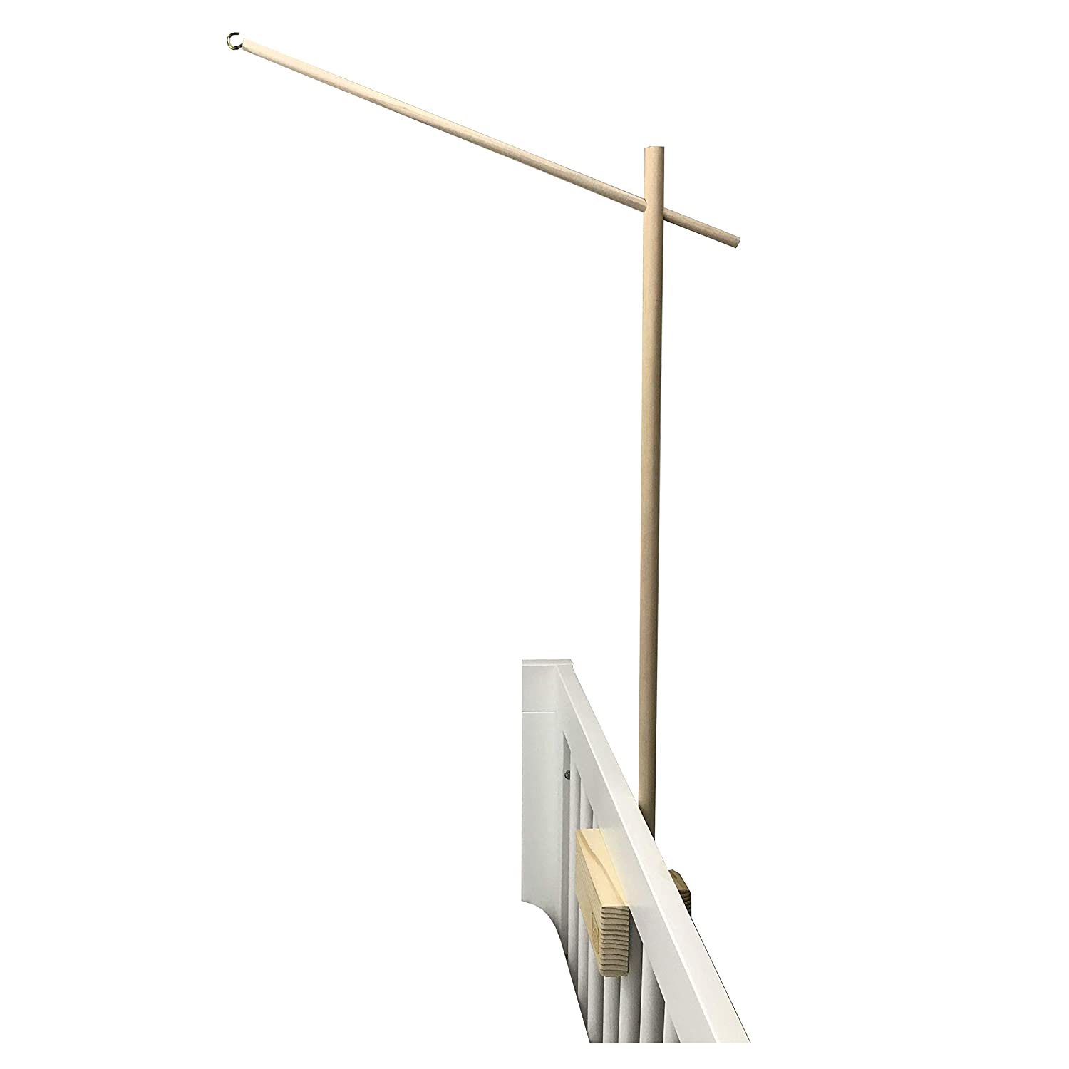 Minimalist scandinavian diy nursery cot attachment natural 31in 100% pine birds beak wooden baby mobile crib arm hanger
