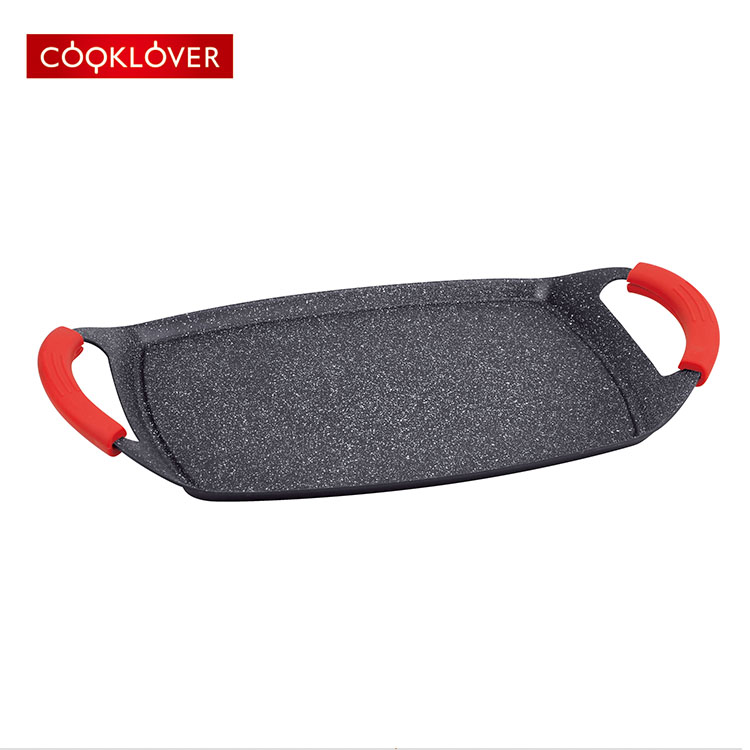 Cooklover литой алюминиевый мраморным антипригарным покрытием ptfe наборы посуды выкованный сковорода