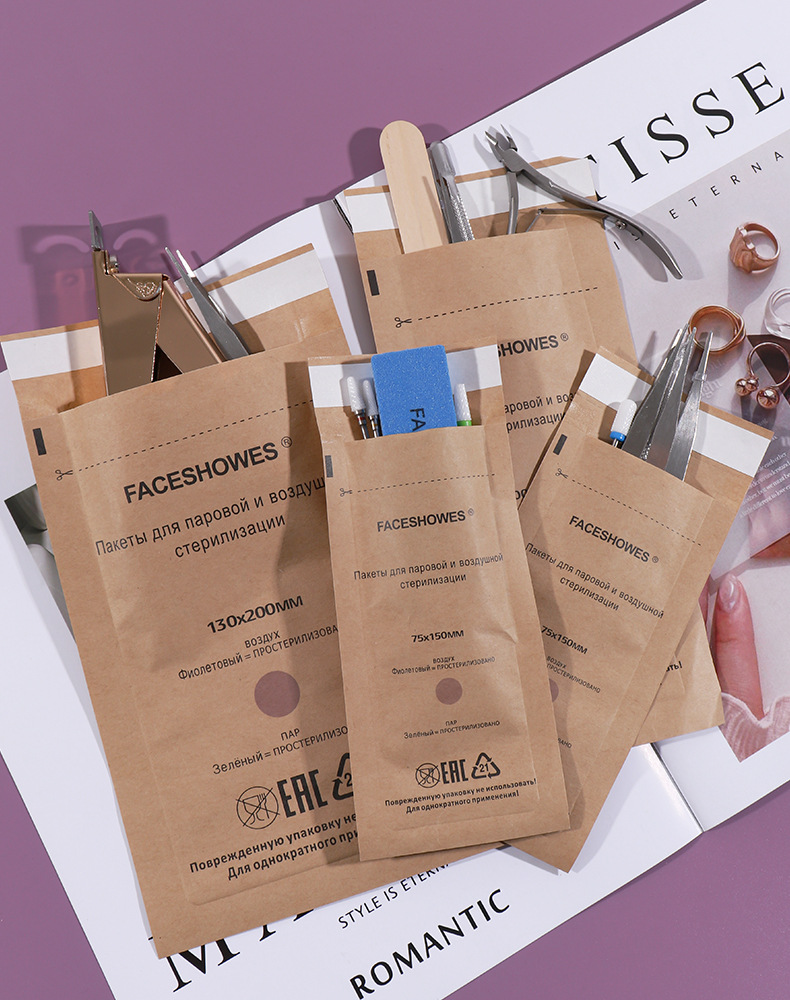 Disposable Sterilization Storage Bag Self Sealing Disinfection Pouch Beauty Salon Tools Nail Accessories