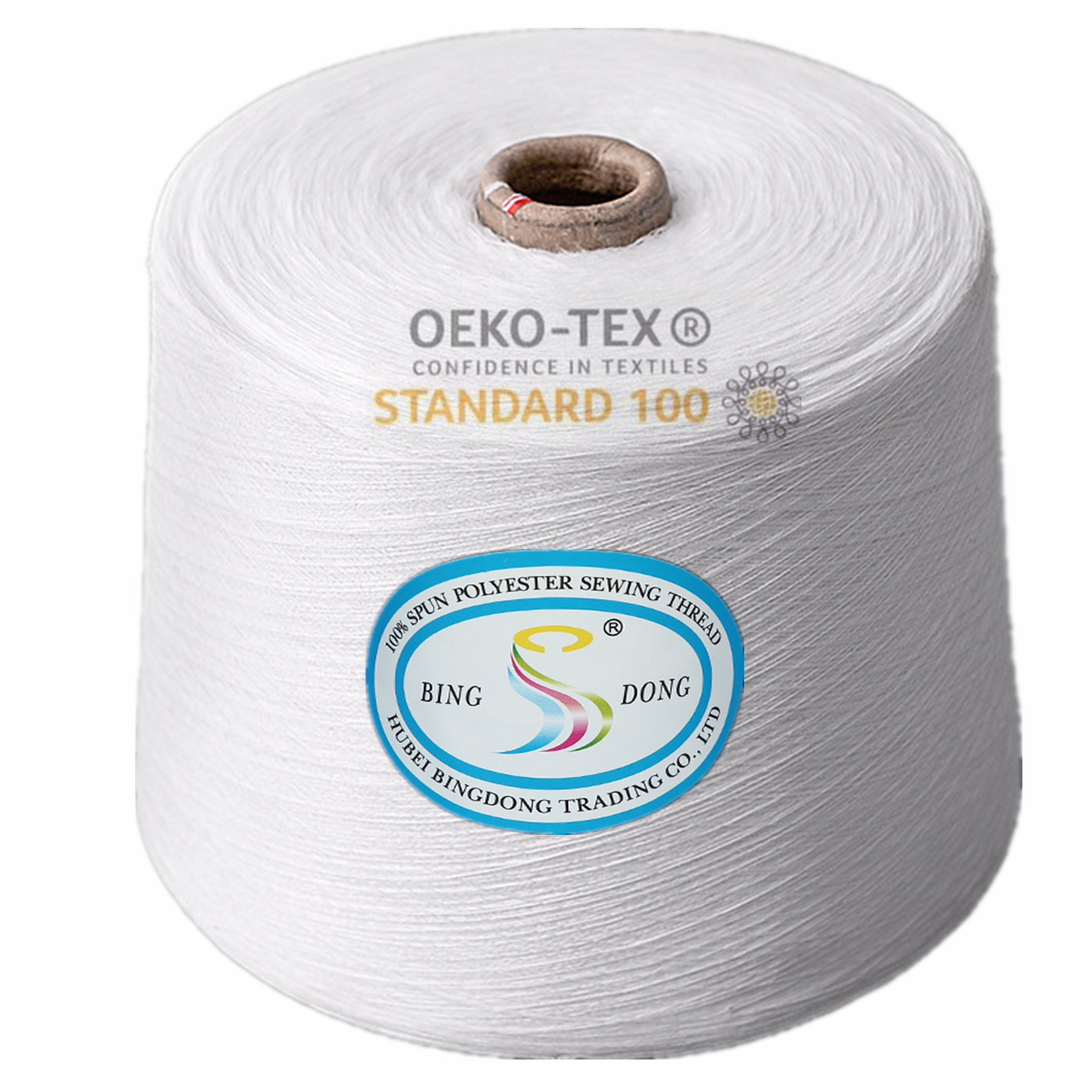 Оптовая продажа из Китая, оптический белый отбеливатель, белая окрашенная девственница 40s2 502 100 полиэфирное кольцо, закрученная швейная футболка, пряжа, дешевая цена