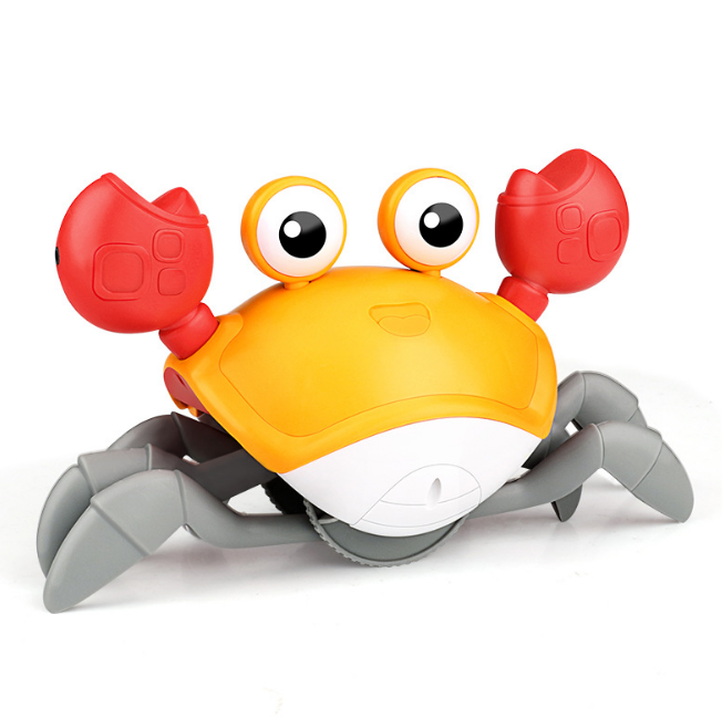 Automatic Obstacle Avoidance Walking Crab Run Ground Induction Toys Plastic Crab Toy With Light And Music