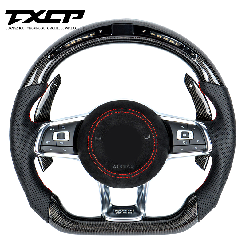 Пользовательское светодиодное рулевое колесо из углеродного волокна для VW Gti Gts R Gli Gtd гоночное колесо трансформер