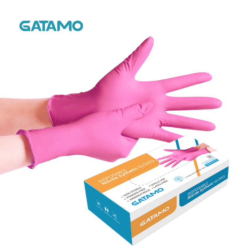 G21 100 ПК gatamo одноразового использования не порошок бесплатно оптом en374 CE Смешанные Розовый нитриловые перчатки одноразовые тату-перчатки