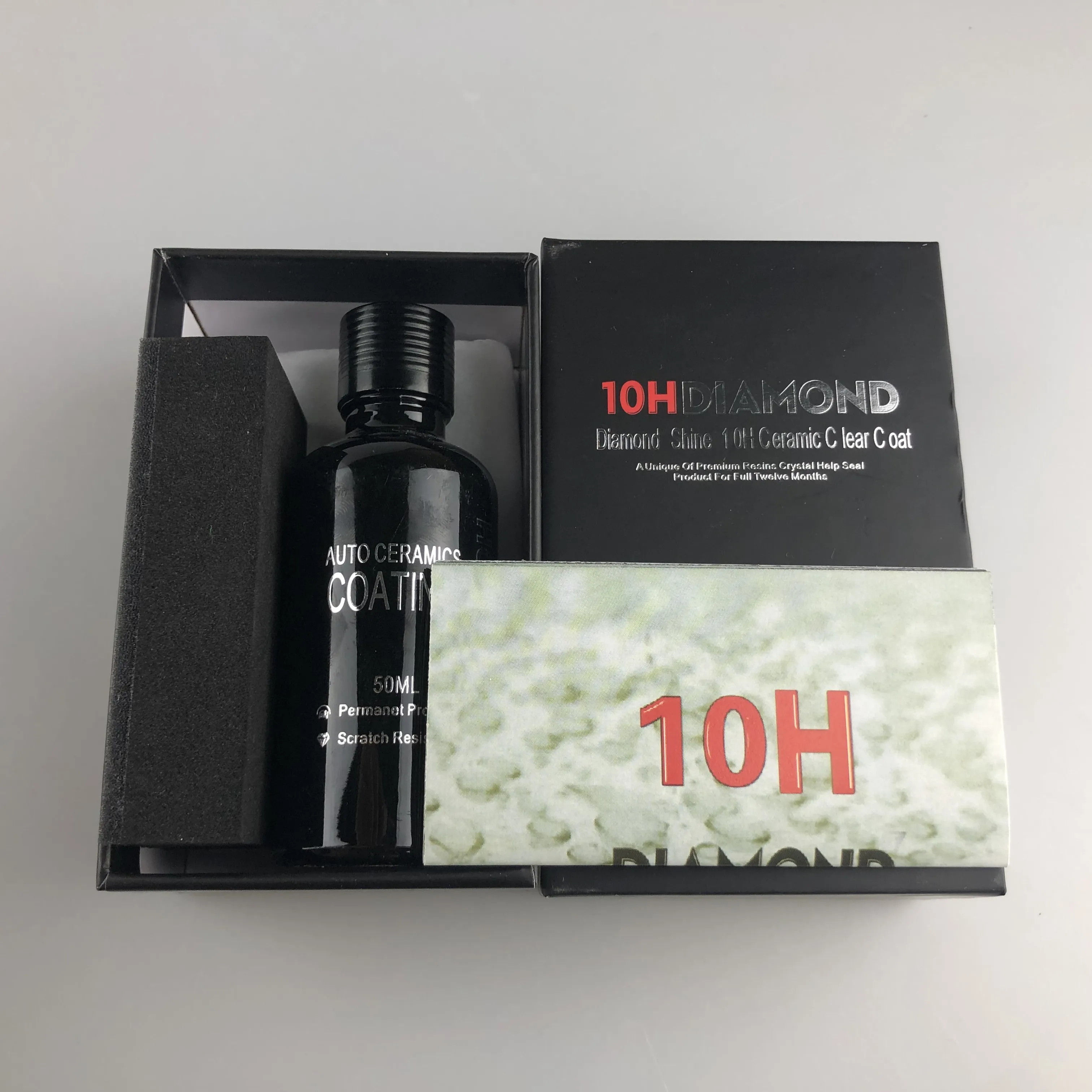 Kit-High Gloss 10H Hardness Nano Diamond Ceramic Coating Anti-Scratch Anti-Fading Super Hydrophobic Car Safe Protection