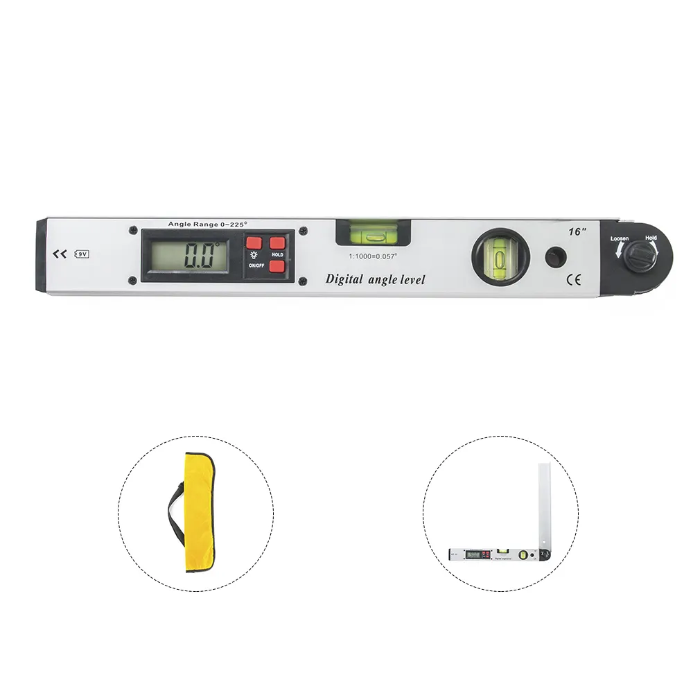 2 в 1 0-225 градусов светодиодный цифровой транспортир Горизонтальный Вертикальный пузырьковый углоискатель