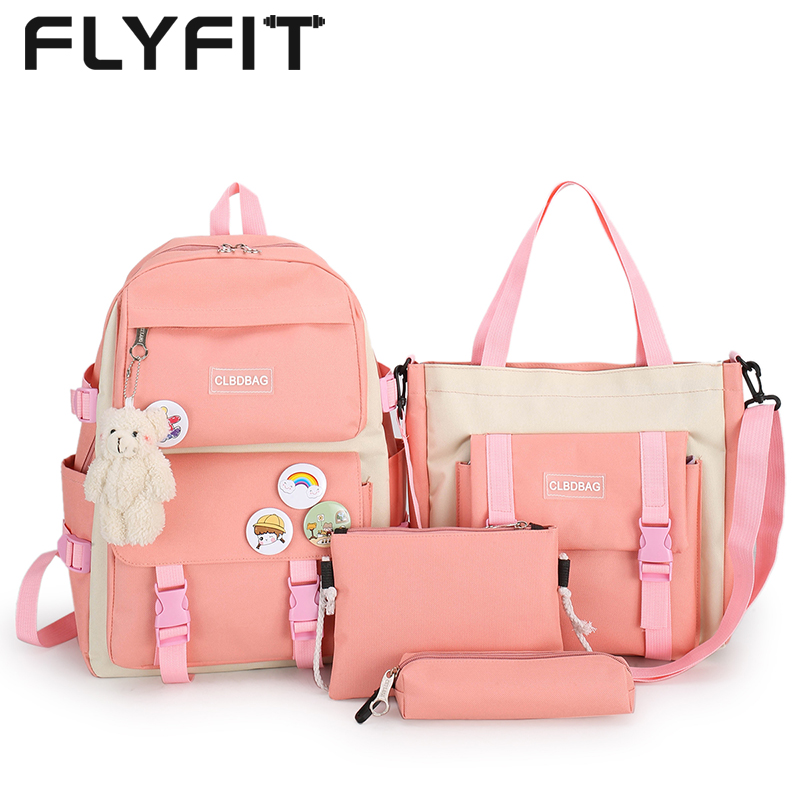 FLYFIT Mochilas Cartable Scolaire Sac a Dos School Kids Backpack Sets For School Children Women's Girls Backpack School Bag Set