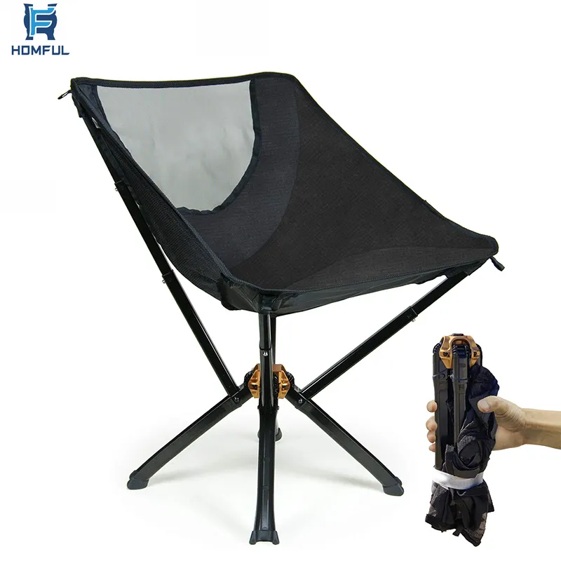 HOMFUL Customized Lightweight Aluminum Oxford Quick Open Fishing Moon Chair Camping Folding Chair