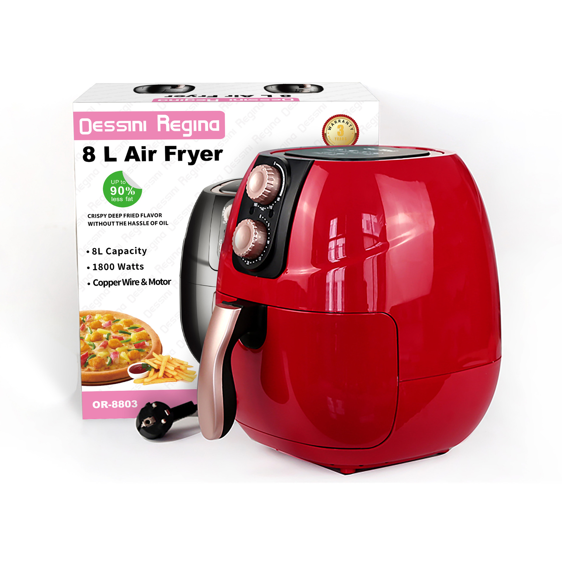 2021 New Wholesale Kitchen Electrical Digital Control Reusable Air Fryer Liner Deep Air Fryer 6L 8L