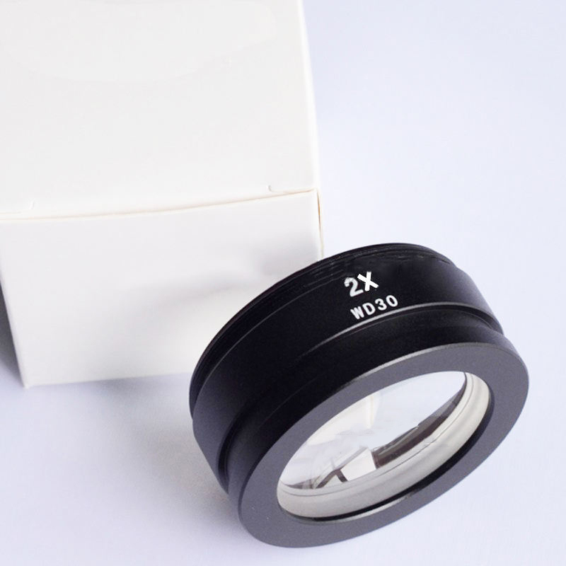 Kailiwei 2X Magnification Auxiliary Objective Lens Microscope Camera Lens for Trinocular Stereo Zoom Microscope Accessories