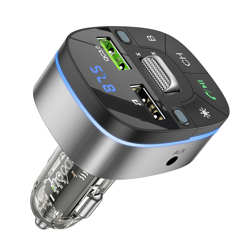 Прозрачный Автомобильный FM-передатчик HOCO E71 QC3.0