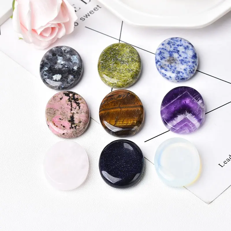 45*35*10 mm New Design Smooth Polished Healing Stones Crystal Worry Stone For Thumb Massage