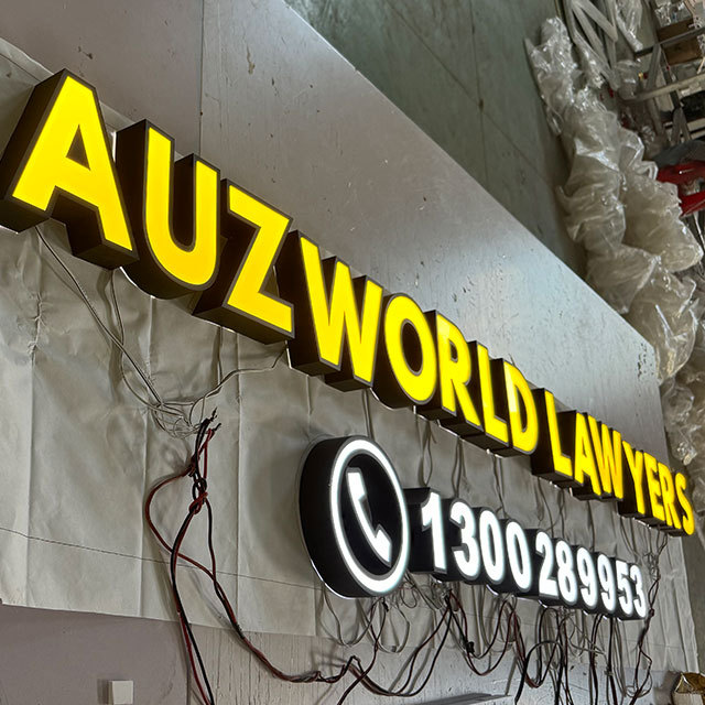 building signage led letter light road signs warm yellow and white light letters