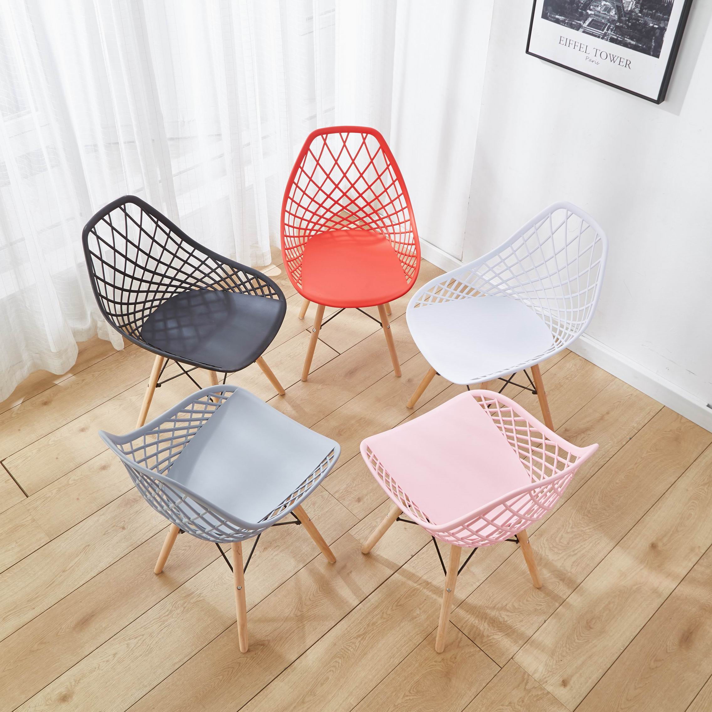 Home furniture Dining Room plastic mesh chairs