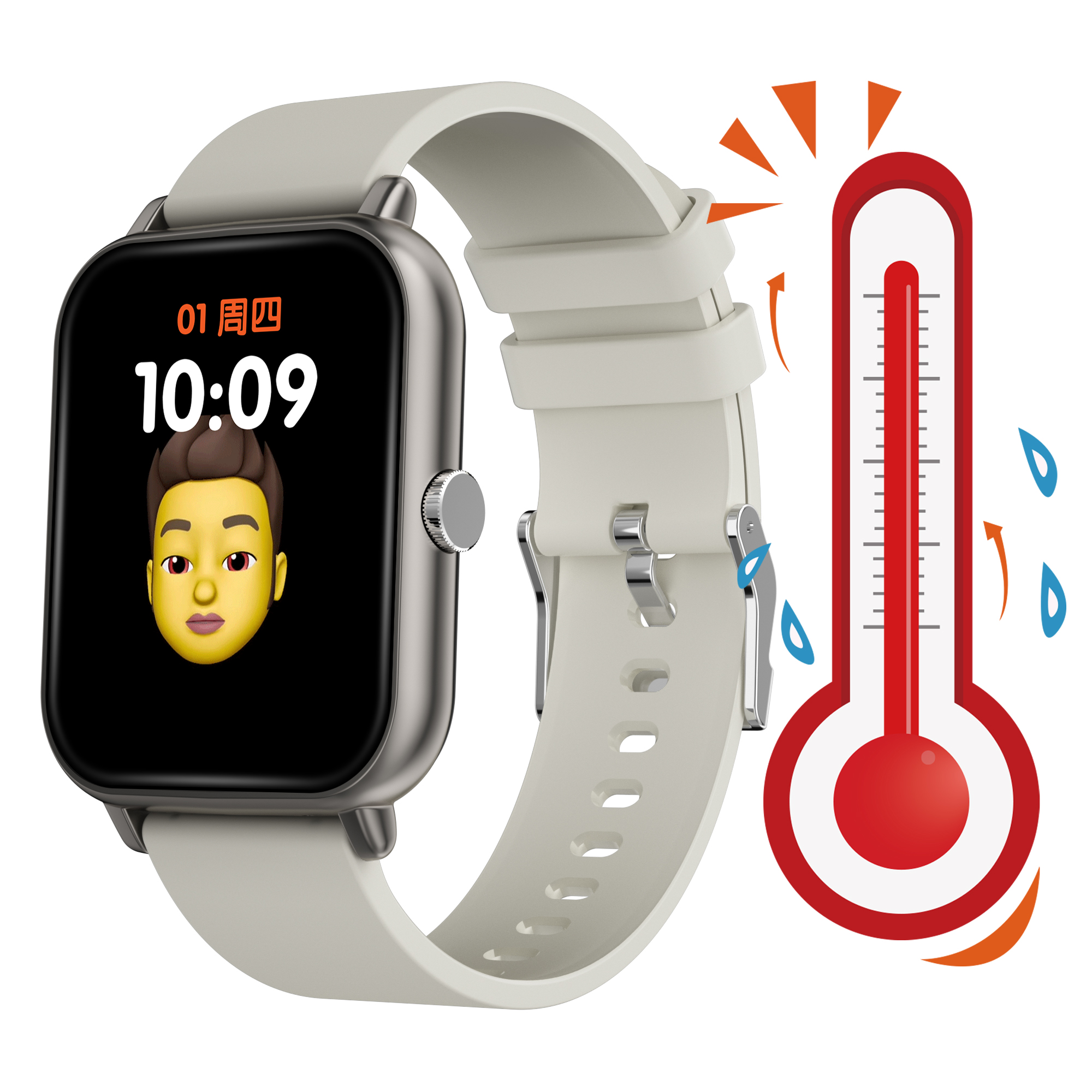 Vivistar Hot Selling A20 Smart Watch Call Phone Music Watches Waterproof Temperature Monitoring Touch Screen Watch for Android