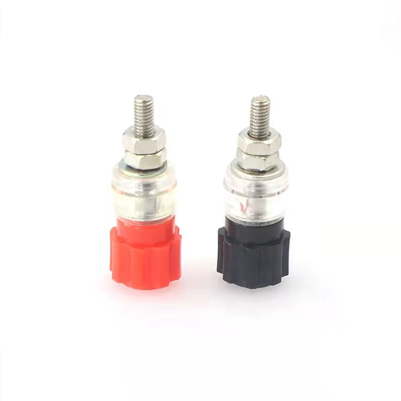 1pcs 4mm Nickel Plated Plug Binding Post Nut Socket Connector Black Or Red