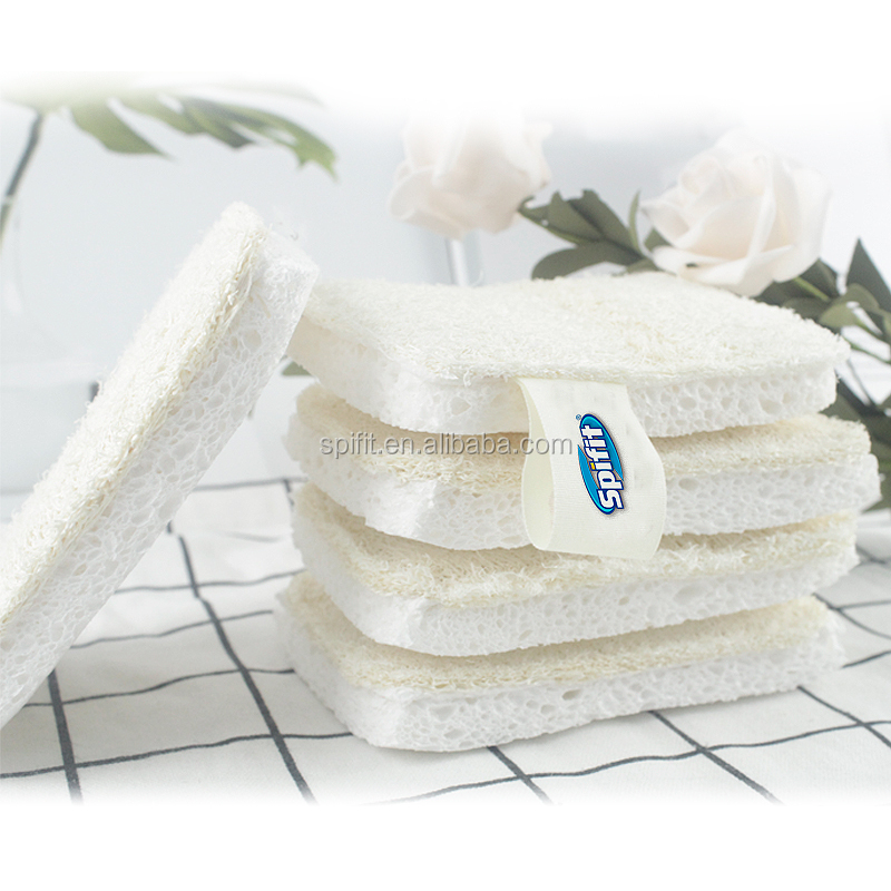 Натуральная Органическая губка для душа Luffa, экологически чистая биоразлагаемая губка для ванны, многоразовая кухонная губка из целлюлозы и люфы