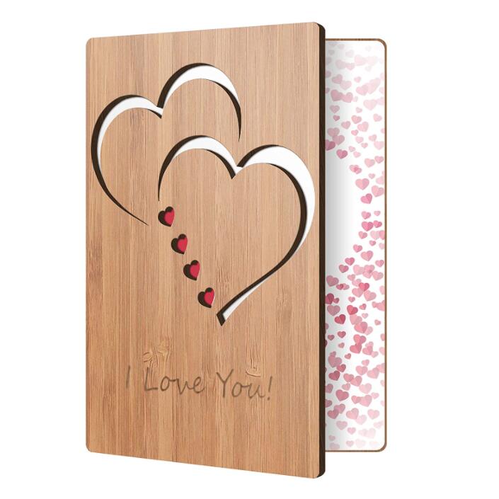 Amazon trusted suppliers OEM ODM bamboo greeting cards for Valentines Day
