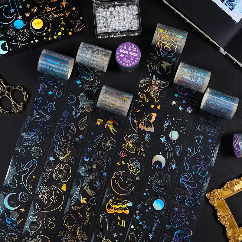 Stationery Scrapbooking Decorative Tapes Adhesive Tape Kawai Adesiva Decorativa Glitter Washi Tape Set