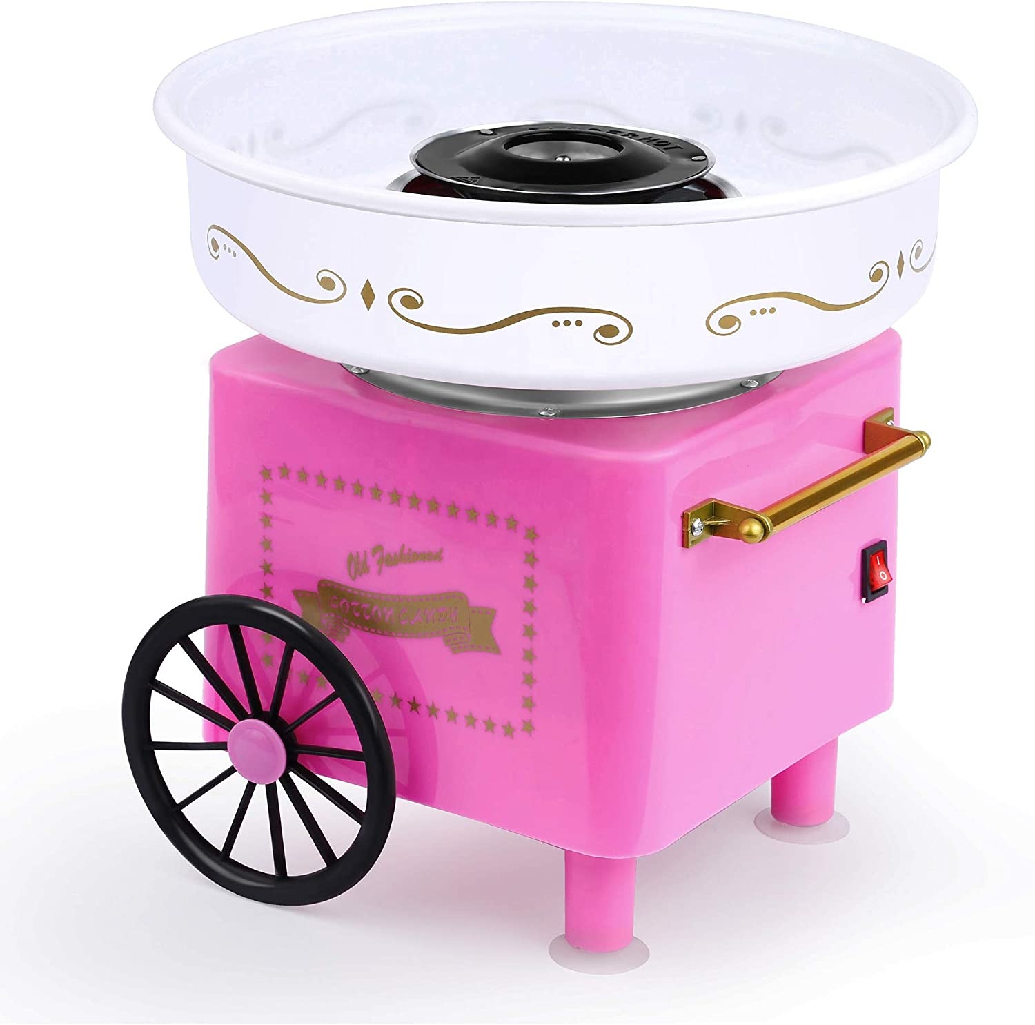 Cotton Candy Machine for Kids, Hermard Portable with Large Food Grade Splash-Proof Plate, Efficient Heating, Hard & Sugar Free