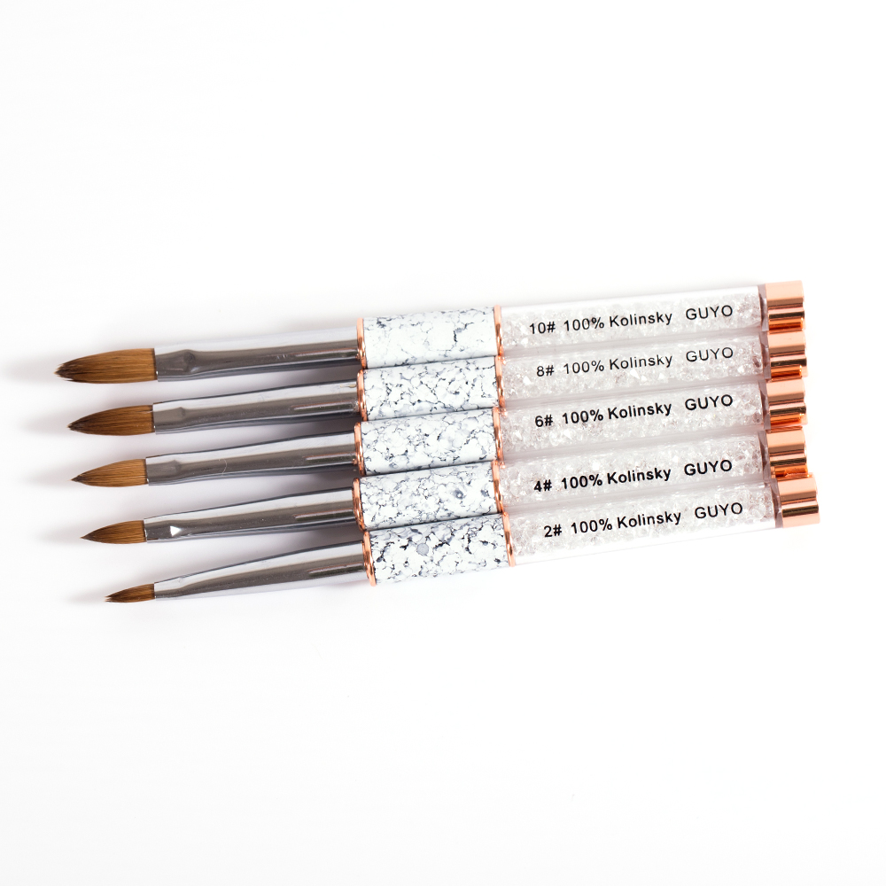 Private Label HoKoLai #2~22 Custom 100% Pure Kolinsky Nail Art Brush For Nails