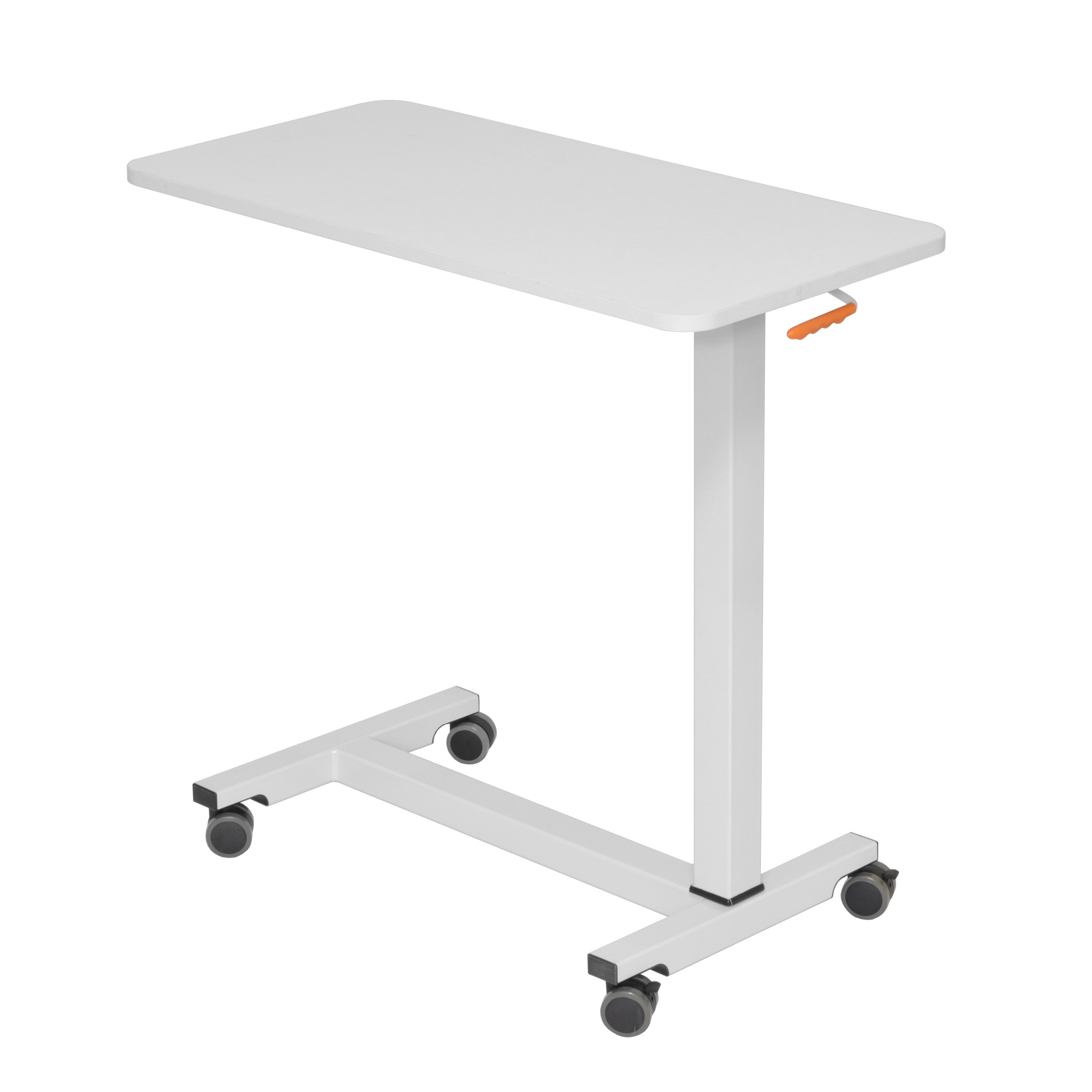 Factory Price Adjustable Height Lift Hospital Patient Mobile White Overbed Table